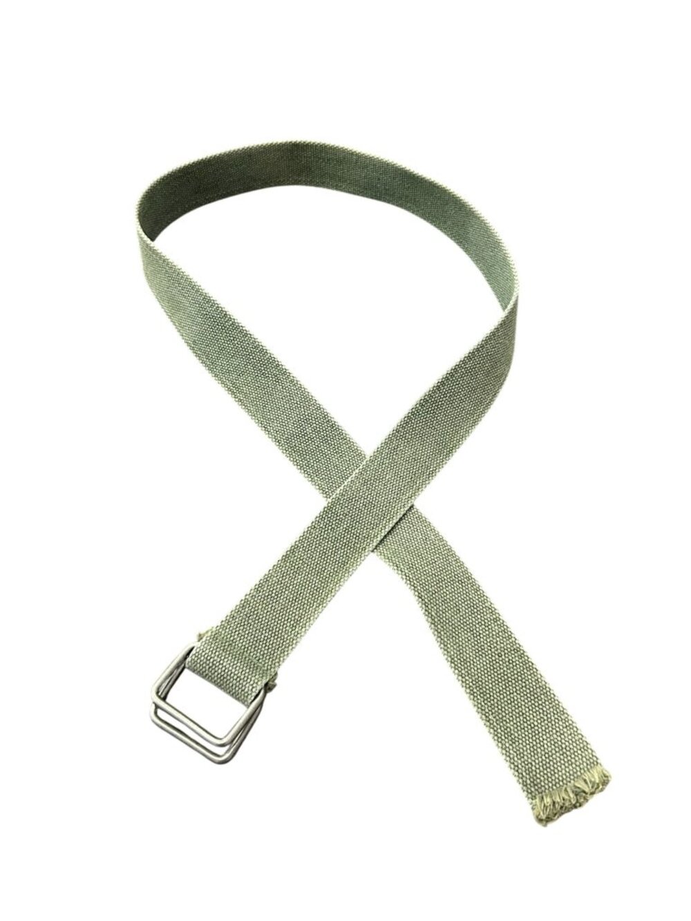 45 in Canvas Adjustable Belt Olive Green Metal Buckle Minimalist Techwear